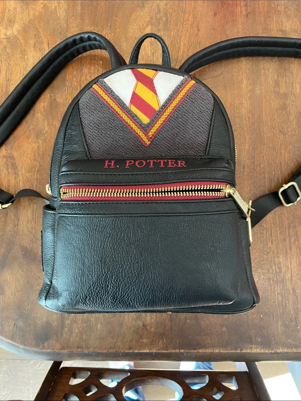 Loungefly Harry Potter Mini Backpack with Gryffindor Tie Detail - Black & Red